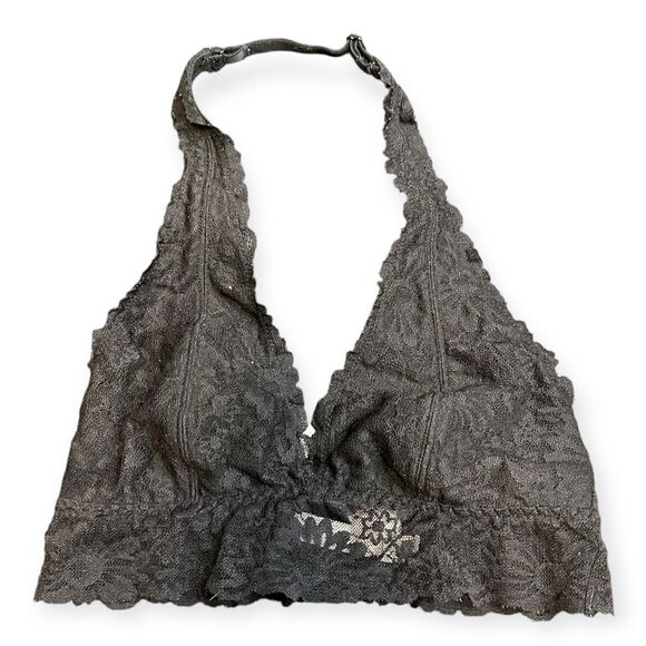 PINK VICTORIA’S SECRET Women’s Black Lace Halter Bralette Size Small - Picture 1 of 6